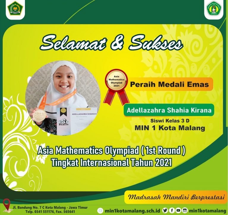 Siswa Kelas 3, Sabet Medali Emas Asia Mathematics Olympiad Tingkat Internasional Tahun 2021