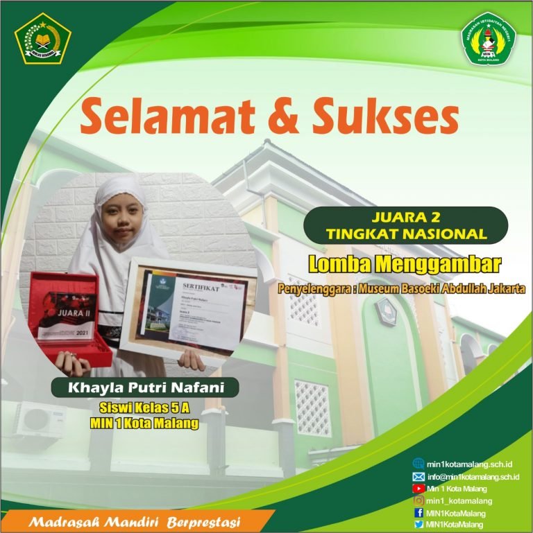 Siswa Kelas 5, Raih Juara 2 Lomba Menggambar Tingkat Nasional