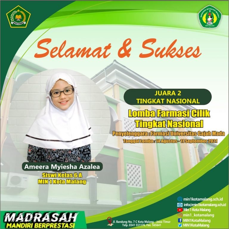 Siswa Multitalenta, Raih Juara 2 Farmasi Cilik Tingkat Nasional