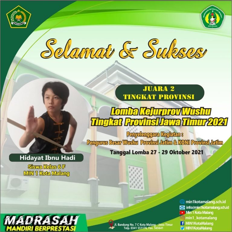 Siswa Kelas 6, Ukir Juara 2 Provinsi Jawa Timur