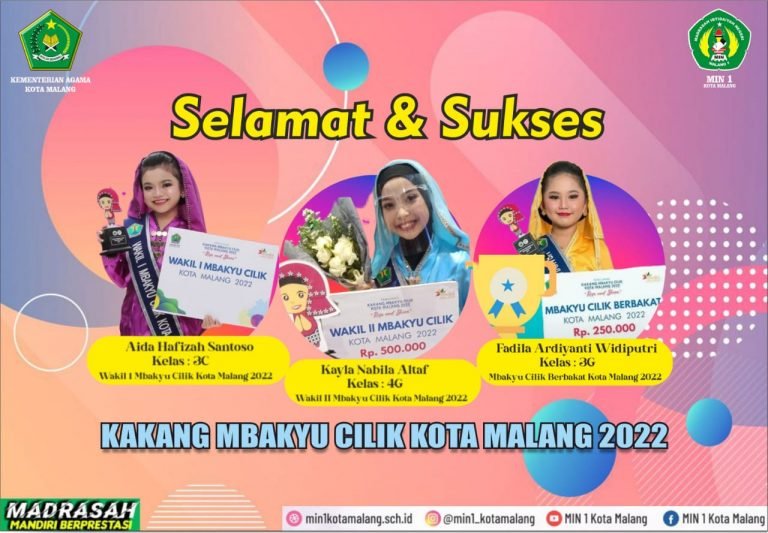 Borong Tiga Selempang Penghargaan dalam Ajang Kakang Mbakyu Cilik Kota Malang 2022