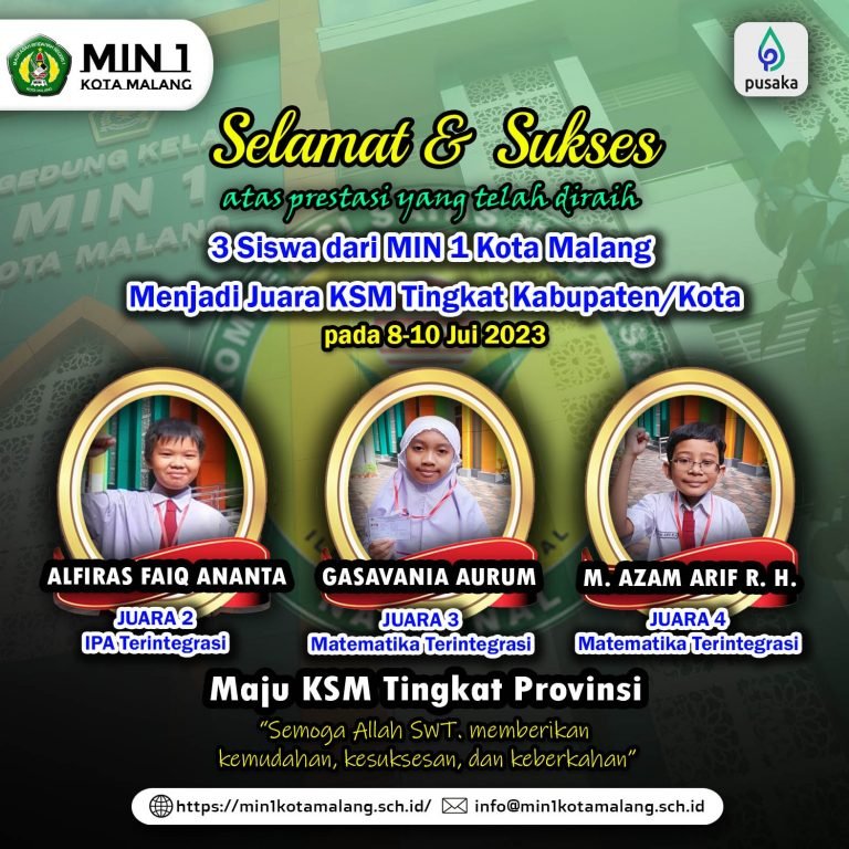 Tiga Siswa MIN 1 Siap Wakili Kota Malang dalam KSM Tingkat Provinsi