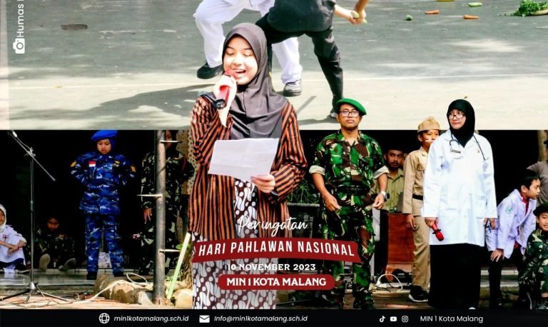 Penuh Haru dan Hikmah: Sosiodrama Kolosal Perlawanan 10 November Menghiasi Peringatan Hari Pahlawan Nasional di MIN 1 Kota Malang