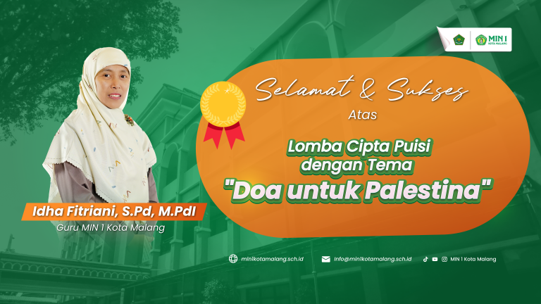 Guru MIN 1 Kota Malang Raih Juara Pertama Lomba Puisi ‘Doa untuk Palestina’
